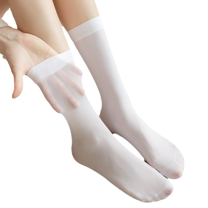 【Dropshipping】Velvet Calf Socks Jk Style Mid-Calf Over-The-Knee Socks Spring, Autumn, and Winter Thin Short Socks Knee-High Socks