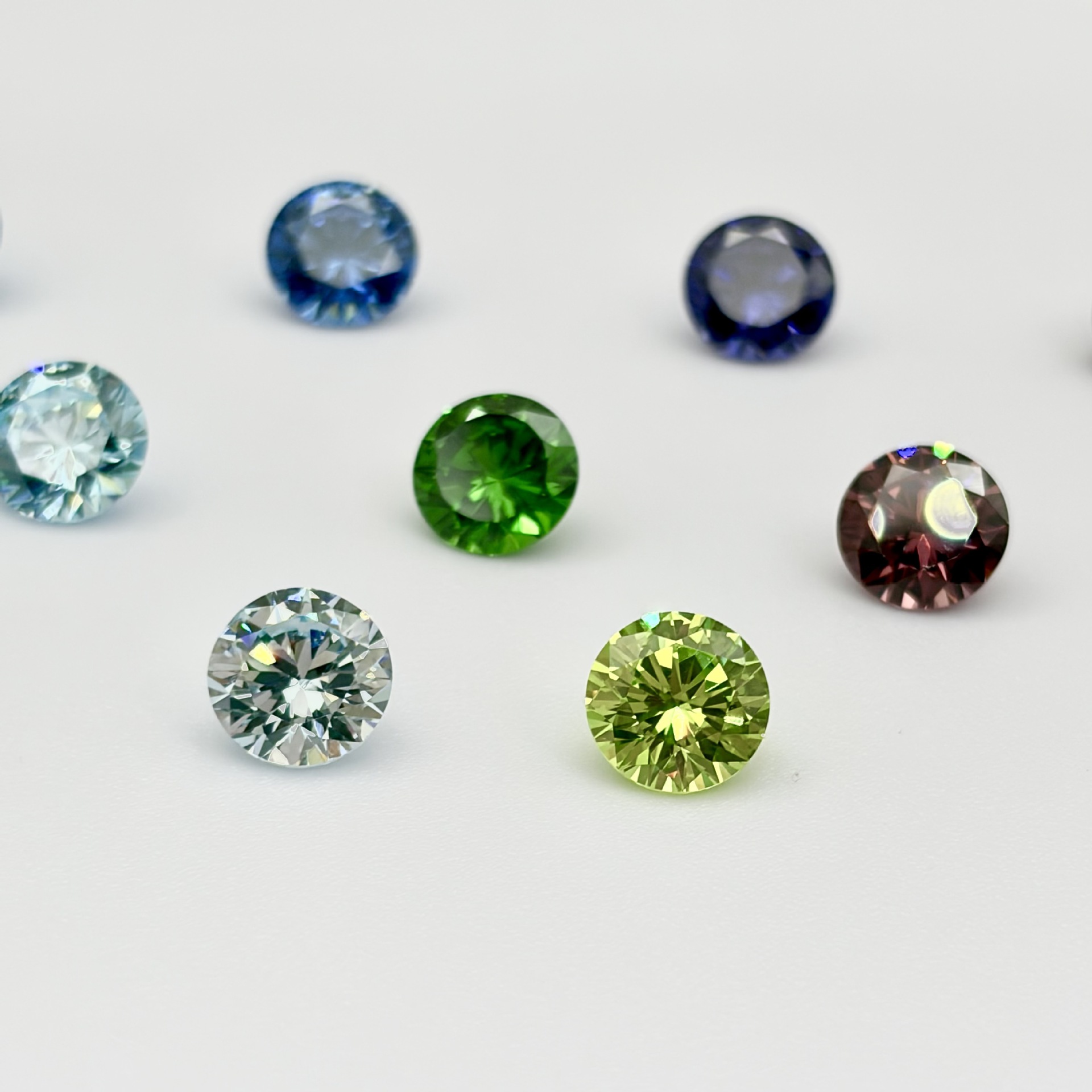 Eight Hearts Eight Arrows Colorful Round 3-10mm Cubic Zirconia Loose Stones Wholesale in Stock Jewelry/Inlay