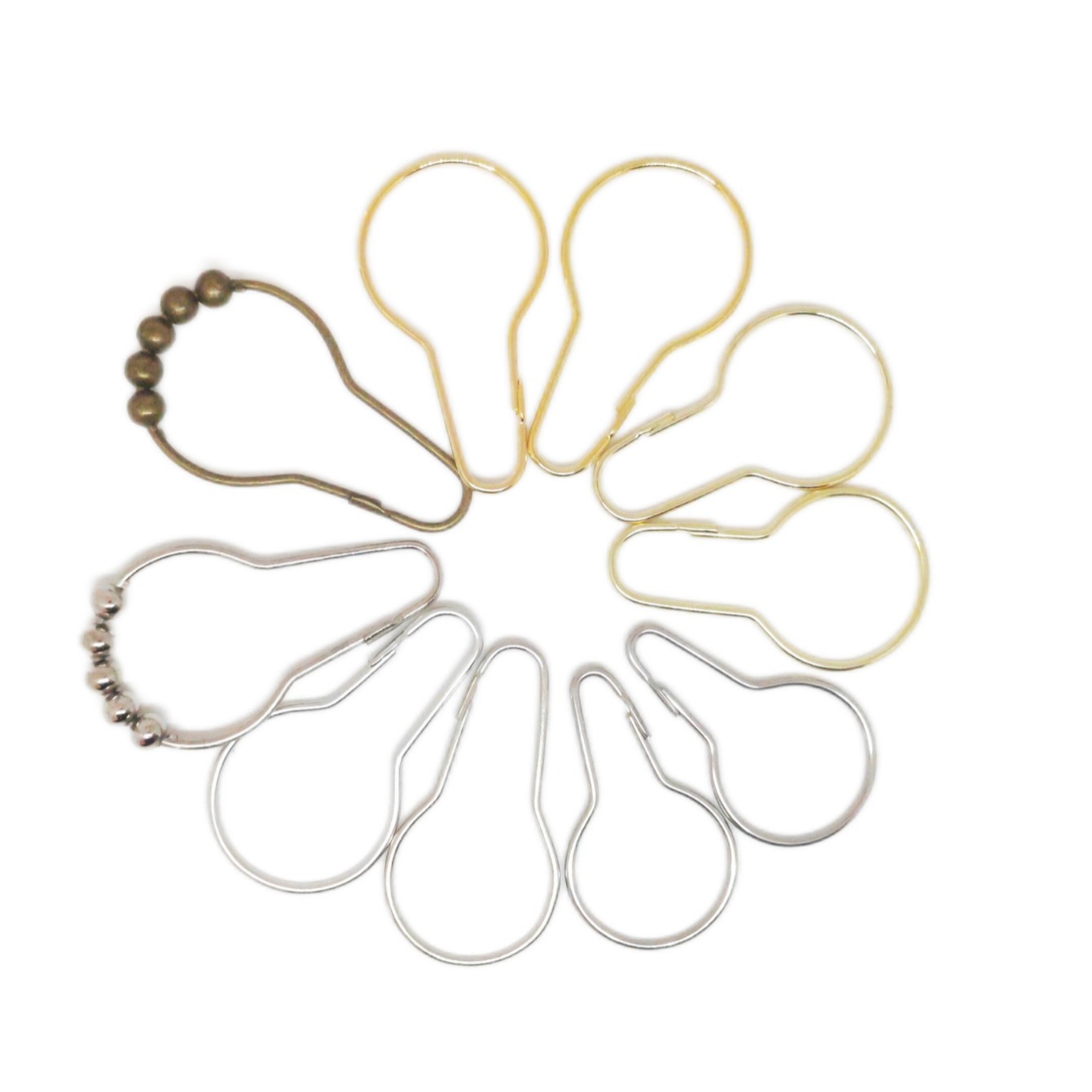 Безшариковый металлический крючок для душа, грушевидный зажим, ржавчина-устойчивый, оптовая продажа