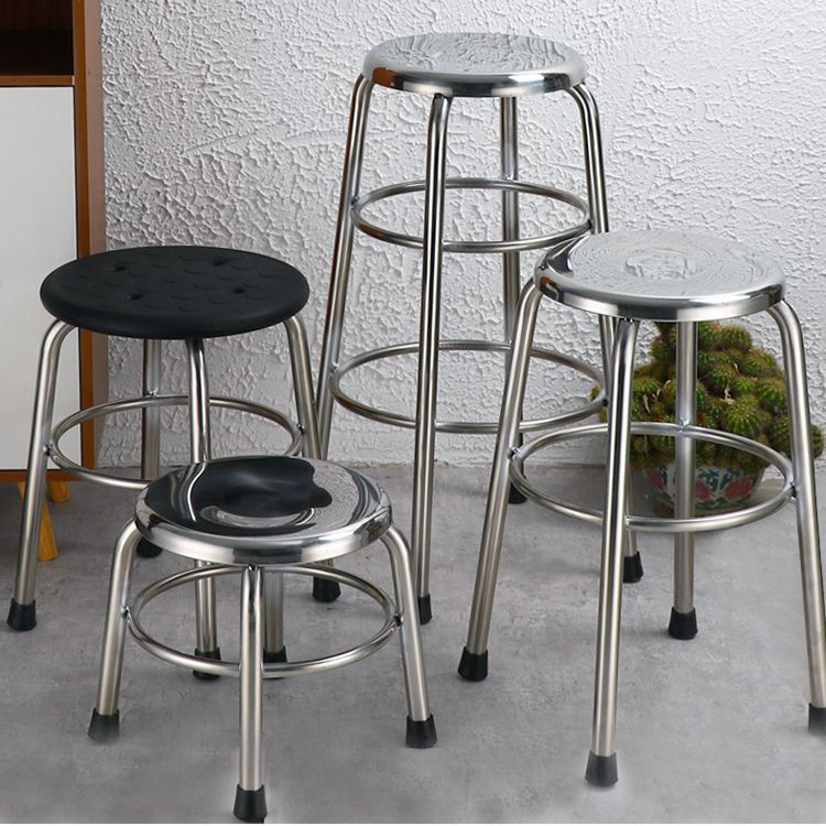 Антистатический круглый табурет из ПУ-материала, четырехногий усиленный стул для фабричных сборочных линий, лабораторный рабочий табурет