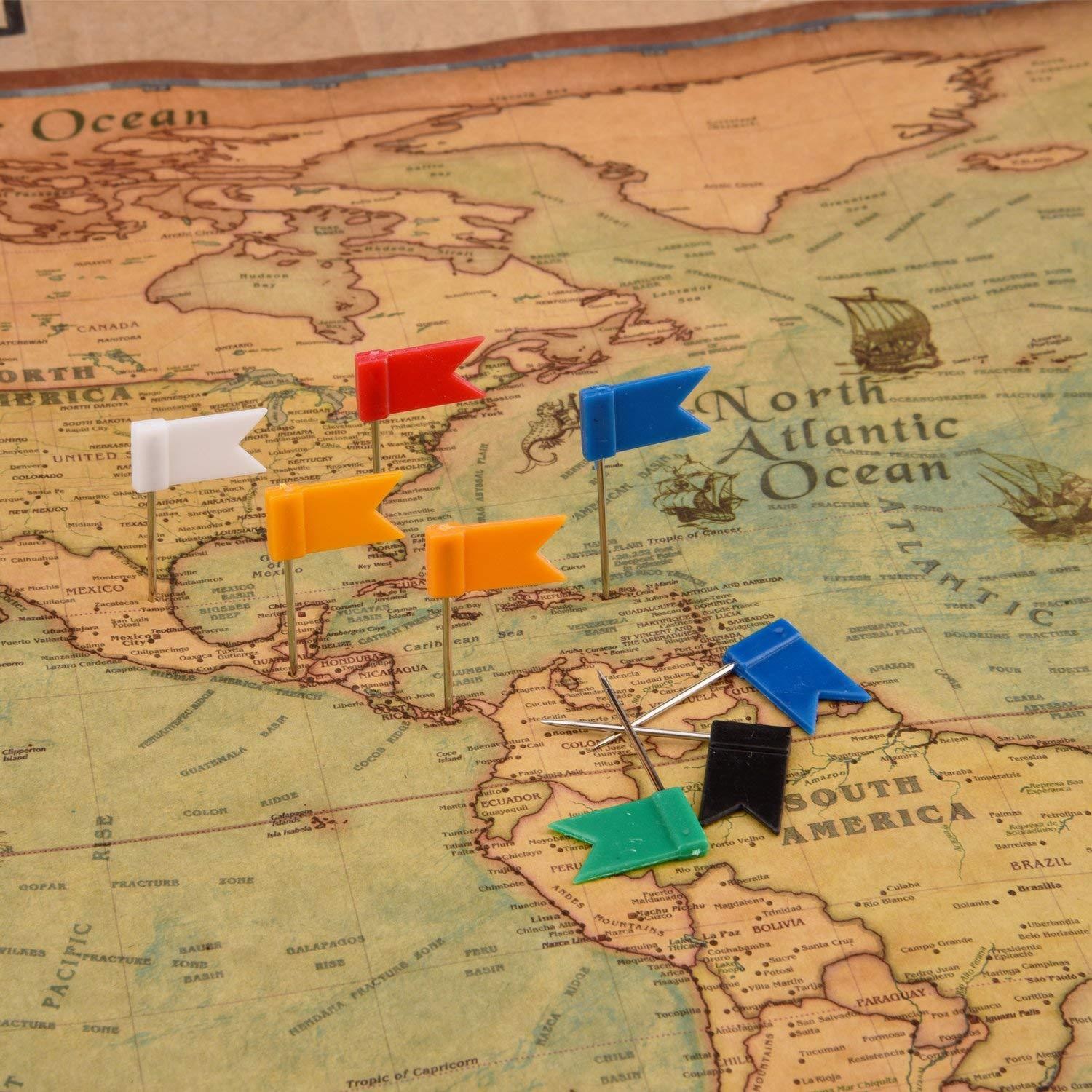 Factory Direct Sales Colorful Flag Pins Flag Pins 8 Colors Optional Office Cork Map Marker Fixing Pins Marker Pins