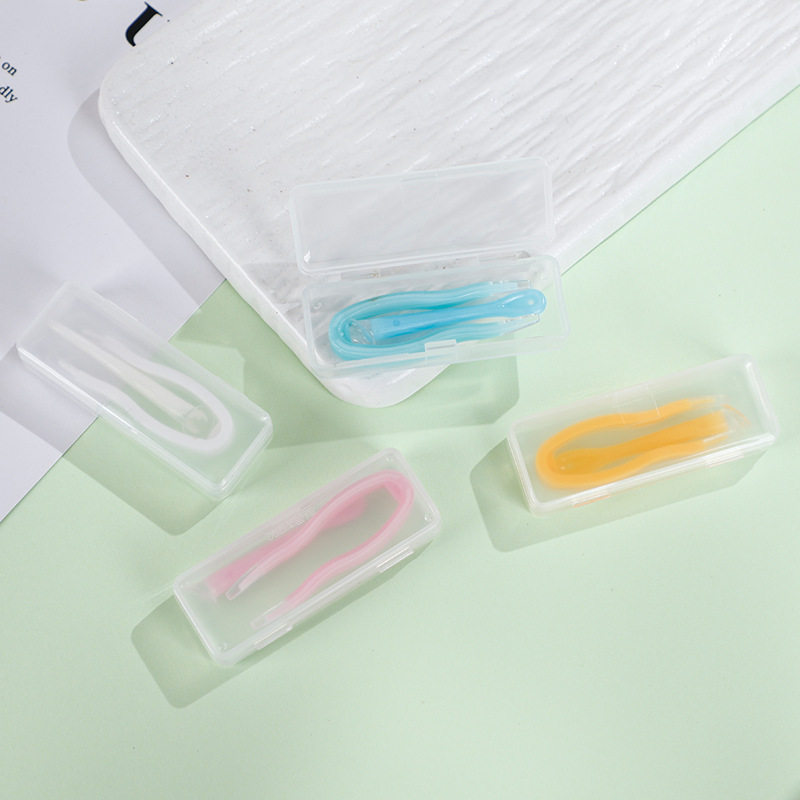 Simple contact lens tweezers small stick set box care box double box partner LS337
