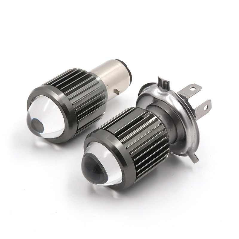 Motorcycle electric car headlights led yellow and white double light with lens small steel gun 3570 lamp beads manufacturers wholesale
