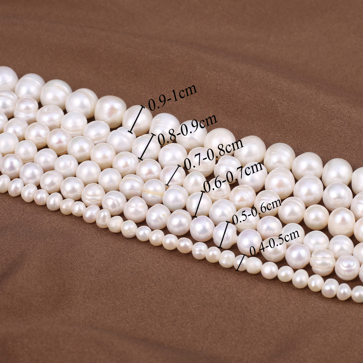 Natural Zhuji Freshwater Pearl Rice Shape Near Round AA Beaded Through Hole Beaded Diy Jewelry Necklace Bracelet Accessories