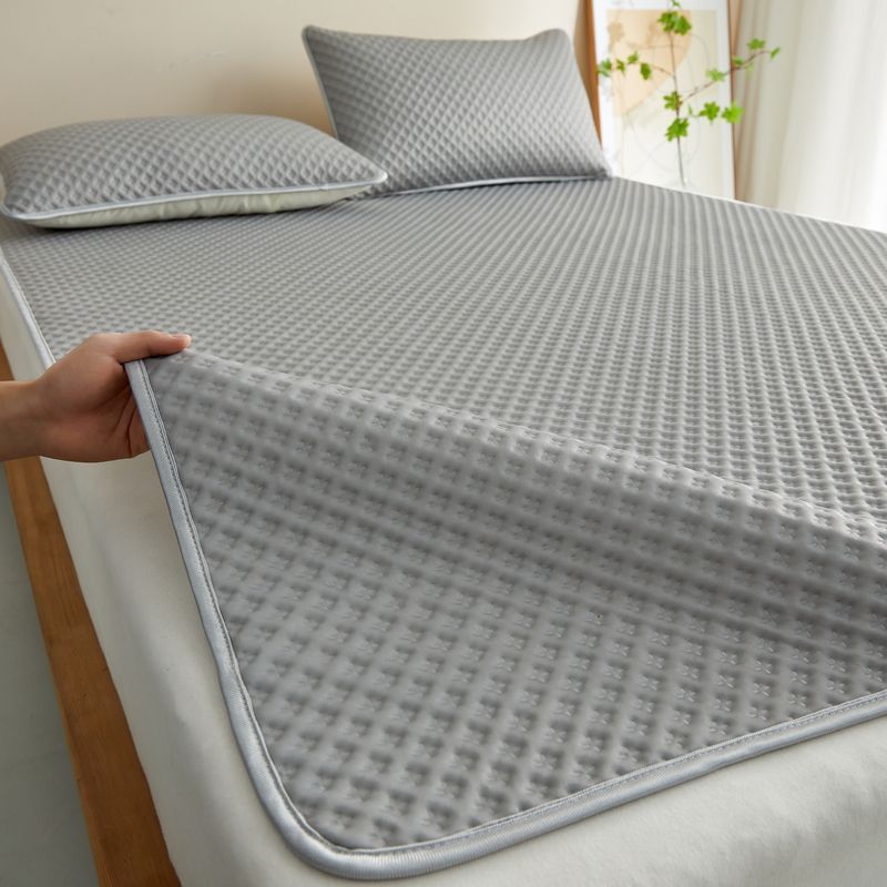 Summer Ice Silk Bean Massage Mat Three-Piece Set Folding Dormitory Student Single Washable Non-Slip Air-Conditioned Soft Mat