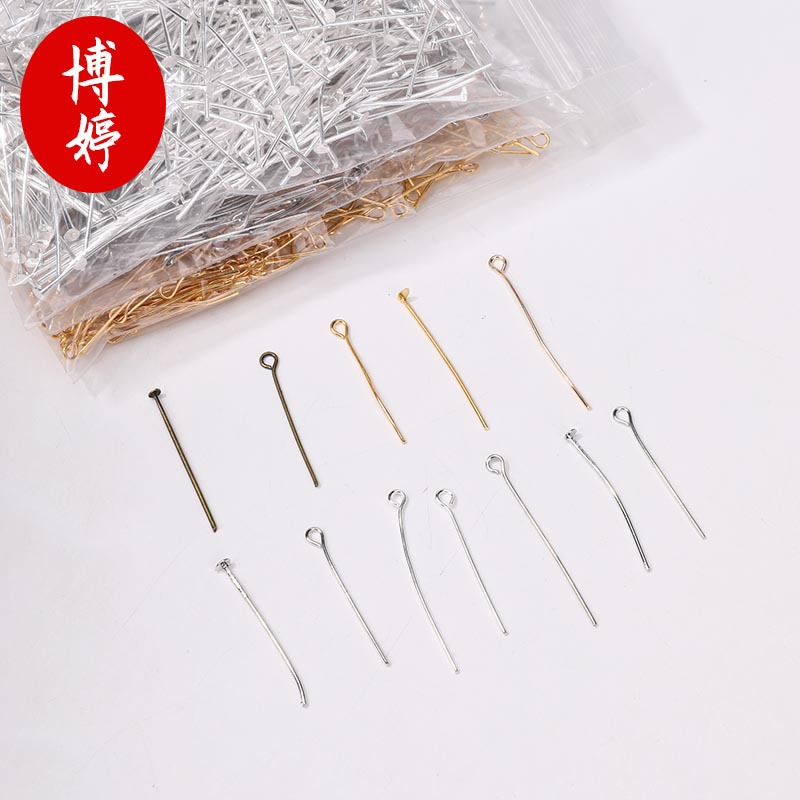 Nine-character needle flat needle color copper plated nine-character needle diy handmade earrings earrings hairpin bracelet accessories material