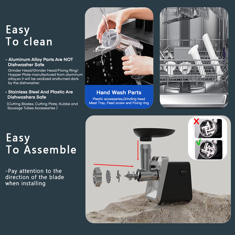 Cross-Border Meatgrinder Household Electric Meat Grinder Fully Automatic American Standard Sausage Filling Multi-Purpose Silent