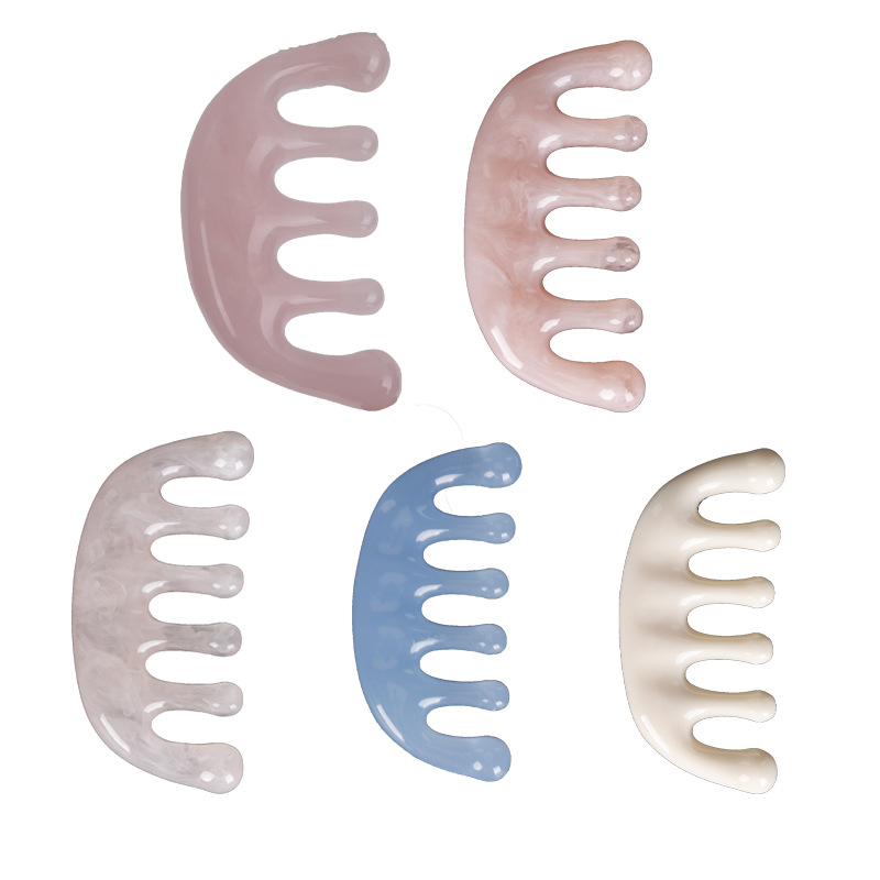 Factory Direct Supply Head Meridian Massage Comb Facial Meridian Massage Point Dial Tendon Head Therapy Comb Five-tooth Six-tooth Comb