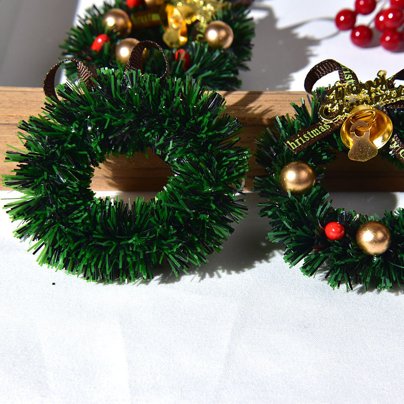 1:12 Dollhouse Christmas Mini Rattan Circle Garland 6CM Garland Micro Landscape Decoration Ornament