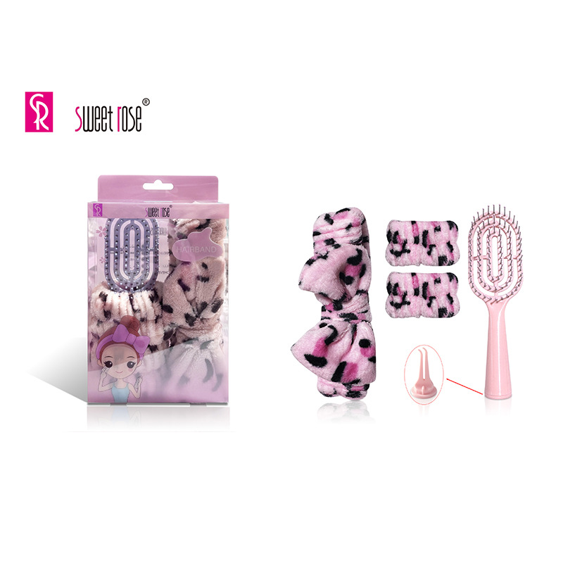 Bow Headband Hairband Set Facial Cleanser Finger Makeup Remover Double-Ended Silicone Mask Stick Tool Cross-Border Hot Sale