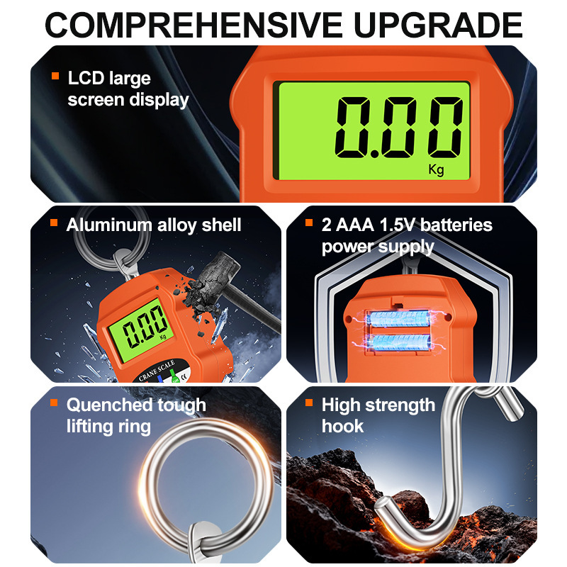Amazon's New 300kg Digital Crane Scale Industrial Household Hanging Scale Hook Scale Satchel Satchel Digital Crane Scale