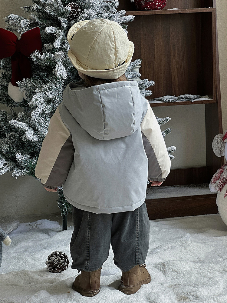 Boys' Color-Blocked Jacket, Winter Baby Three-In-One Jacket, down Liner, Baby Detachable Two-Piece Set, Category a