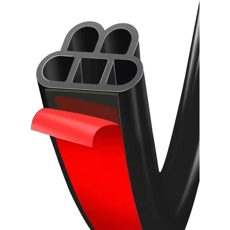 Car Seal Strip, Door Sound Insulation Strip, Dust-Proof Universal Five-Hole Seal Strip, Modified Double-Layer Universal, Modified and Anti-Collision