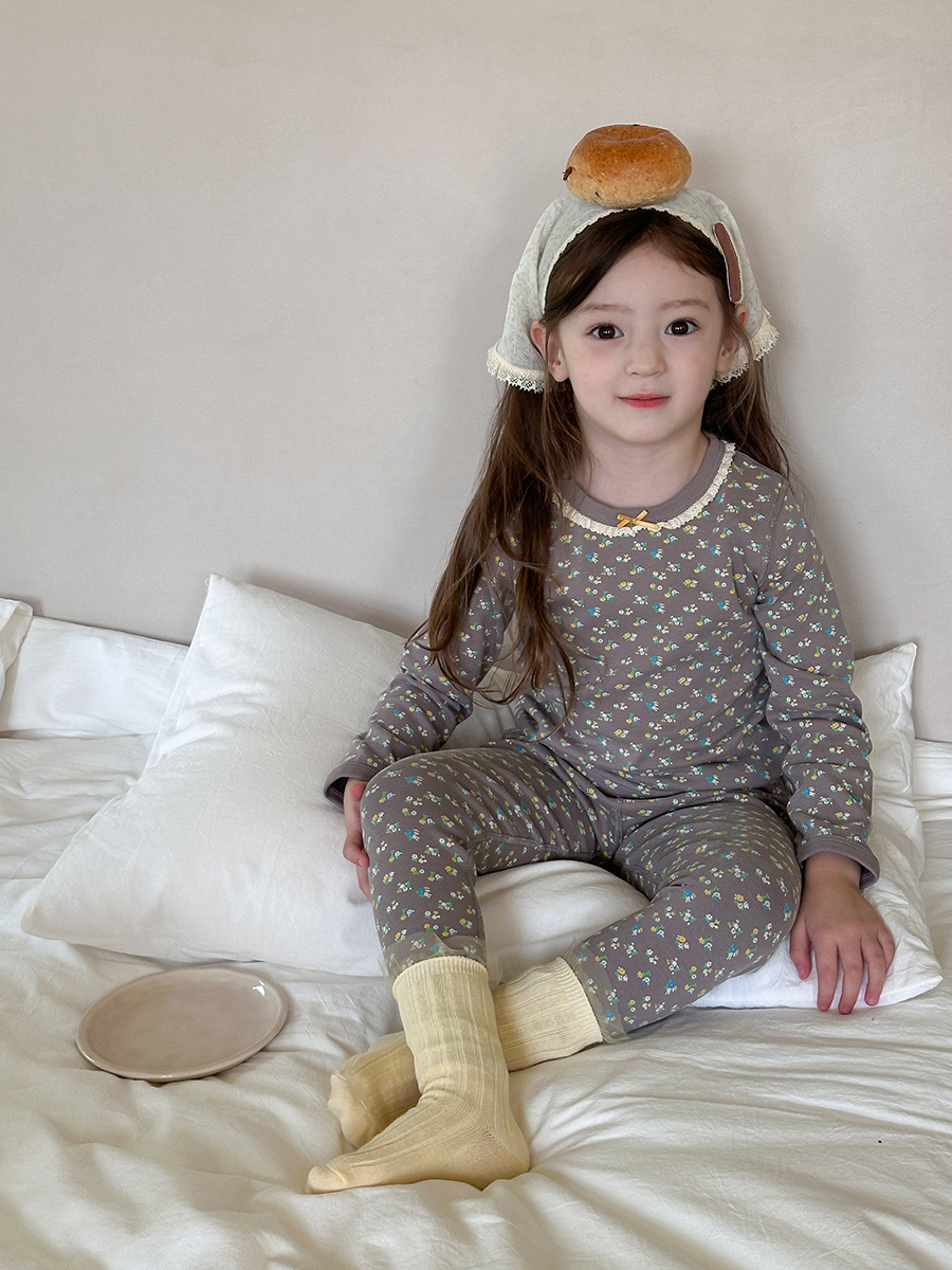 Aimobeibei Children's Pajamas for Boys and Girls, High-Quality Seamless Class a Autumn Clothes, Wool Stretch Cartoon Loungewear