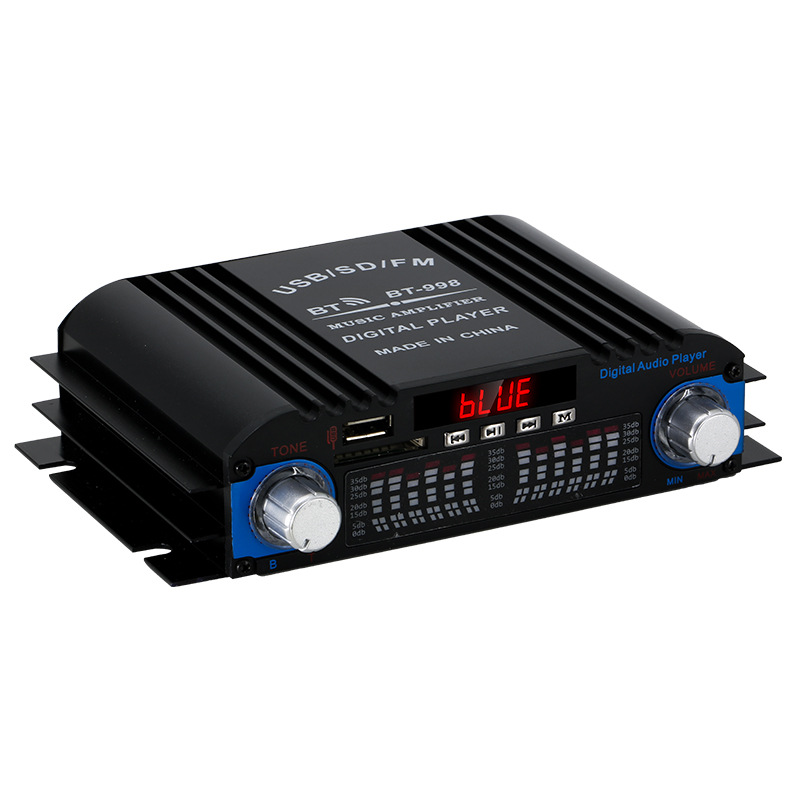 Power amplifier source factory cross-border explosions BT-998 Mini small channel home car power amplifier