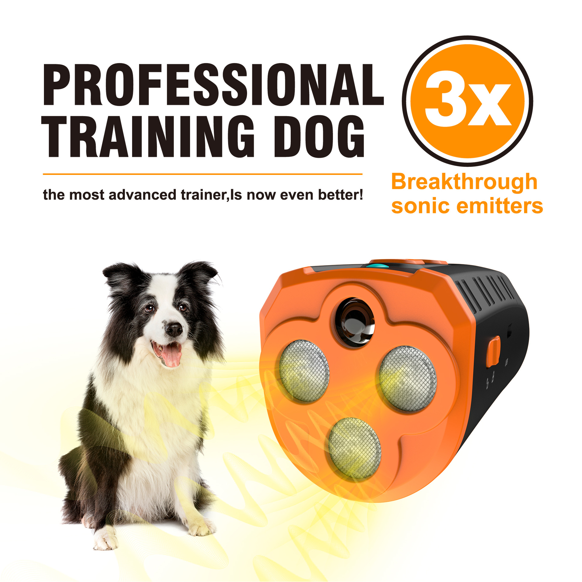 2024 cross-border new hand-held ultrasonic dog trainer mobile portable bark stopper dog repellent pet training supplies