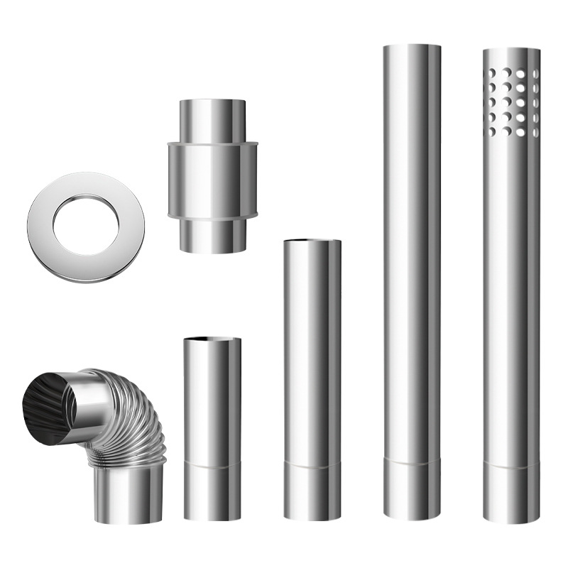 60mm diameter stainless steel smoke exhaust pipe gas water heater chimney elbow lengthened pipe air duct check valve Bellows
