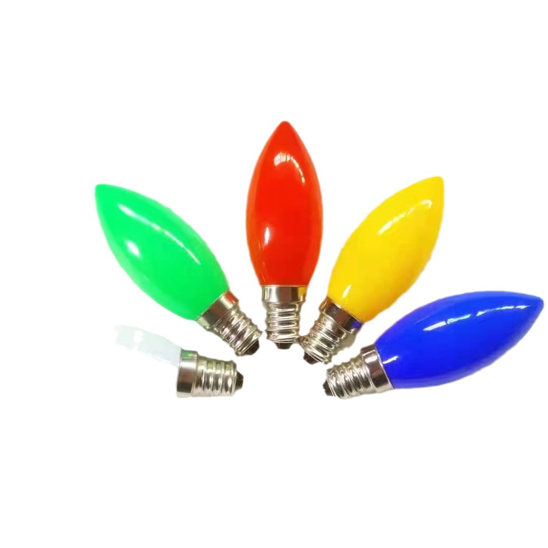 Led Colorful Candle Bulb E12E14 Colorful Tip Bubble Pepper Bubble Millet Bubble Colorful Light Bulb Mini God Desk Lamp