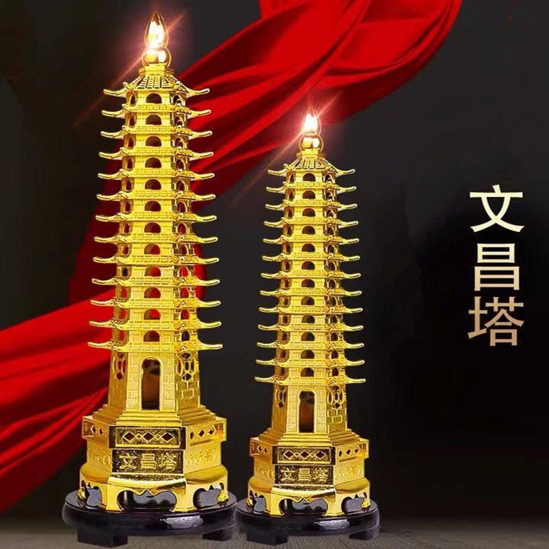 Pure Copper Wenchang Tower Thirteen Nine Seven Thirteen Thirteen Thirteen Thirteen Thirteen Thirteen All Brass Student Bedroom Desk Ornaments