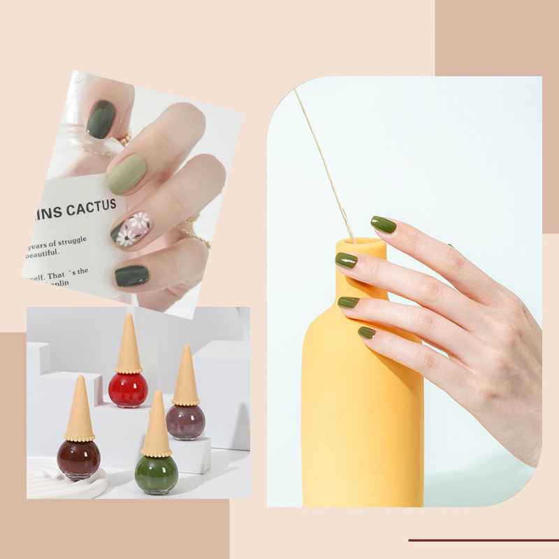 Cross-Border Customized Ice Cream Nail Polish Bottle Water-Based Tearable Odorless Candy Color Children's Nail Polish No Baking