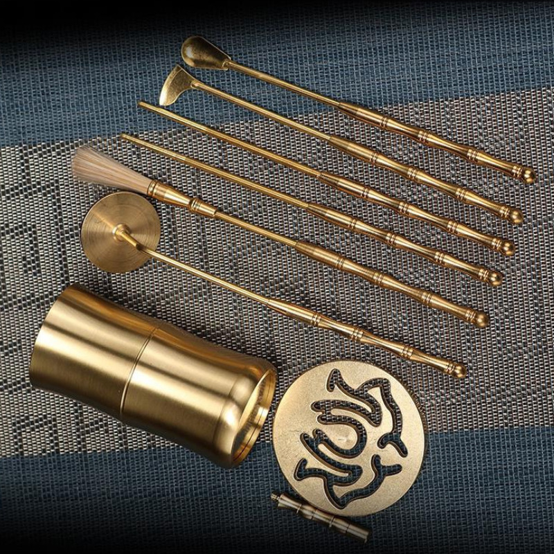 Beginner's Set of Pure Brass Incense Tools, Incense Seal Tools, Incense Ash Powder Press, Incense Seal Supplies, Incense Spoon, Incense Shovel, Incense Seal