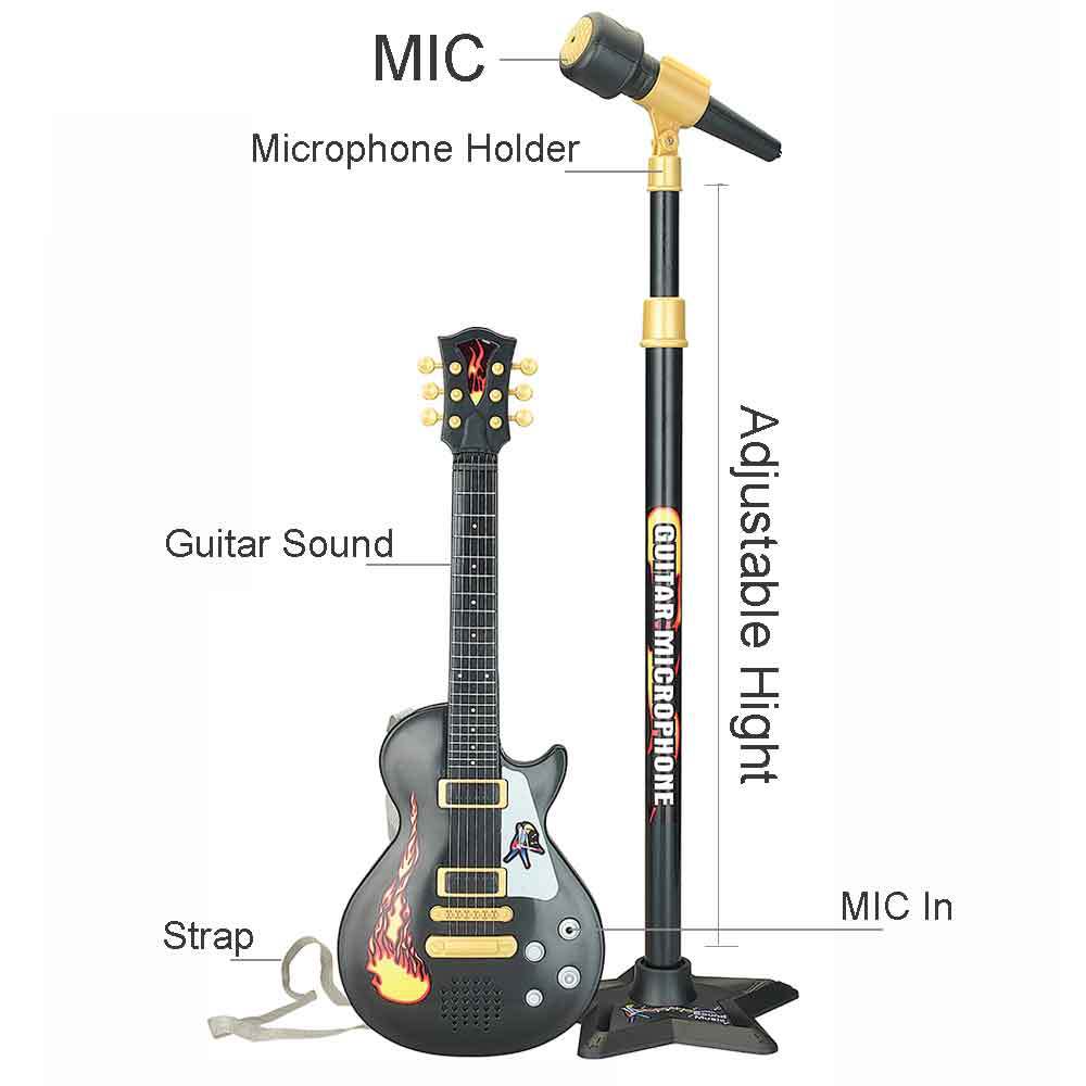 Musical Instrument Learning Early Education Puzzle Junior Children Novice Guitarist Practice Electronic Guitar Microphone Combination