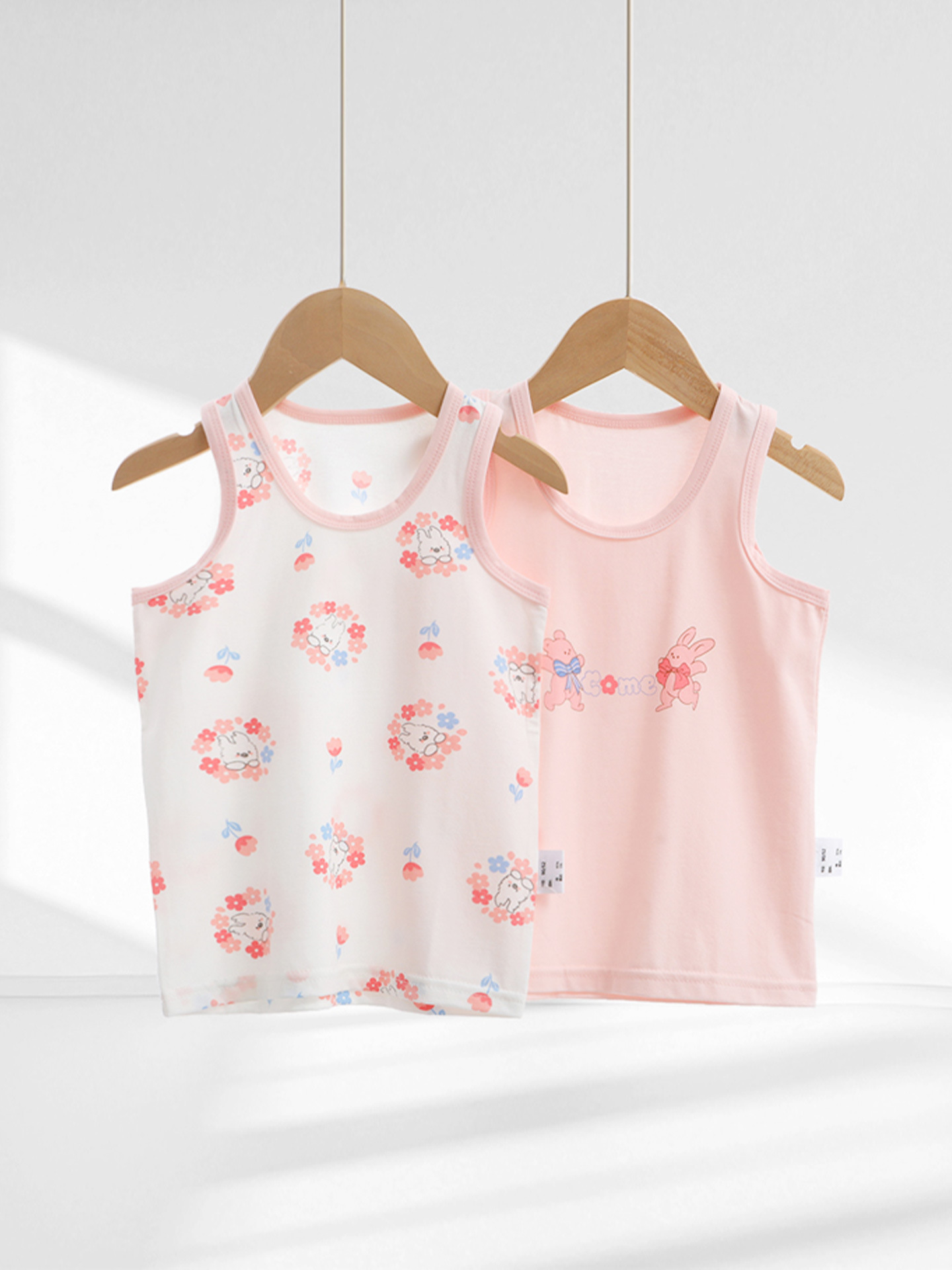 Autumn Children's Pure Cotton Vest for Boys and Girls, Cartoon Base Layer Vest, Lycra Cotton High-Elasticity All-Season Inner Wear Vest