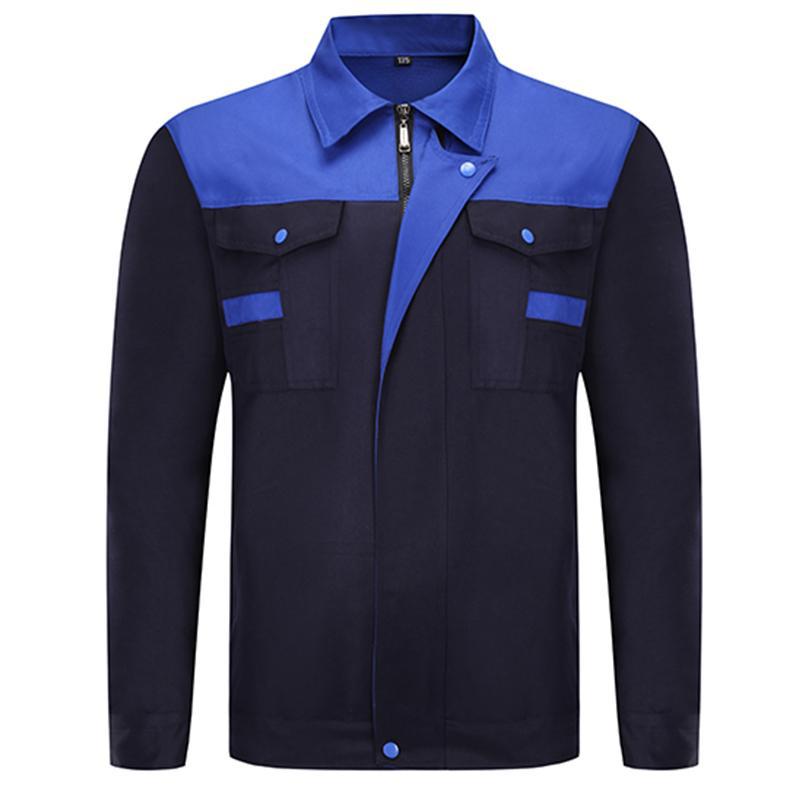Customized Workwear Men's Labor Protection Clothing Wear-Resistant Factory Workshop Auto Repair Clothing Labor Spring and Autumn Long-Sleeved Tops