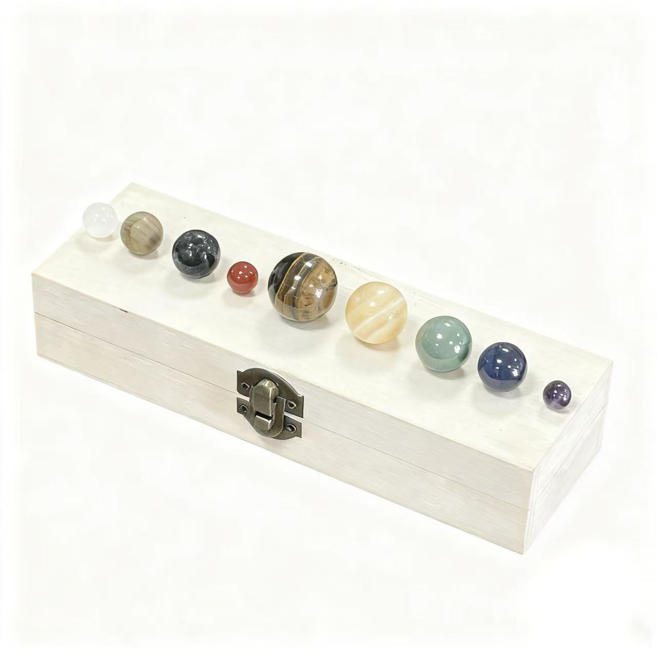 Natural Crystal Agate Nine Planets Universe Galaxy Solar System Planet Popular Science Planet Set Specimen