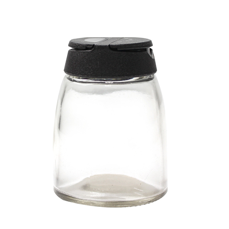 Transparent Glass Seasoning Jar with Lid Seasoning Bottle Holes Multi-Rules Storage Jar Sauce Pepper Grill Kitchen Household
