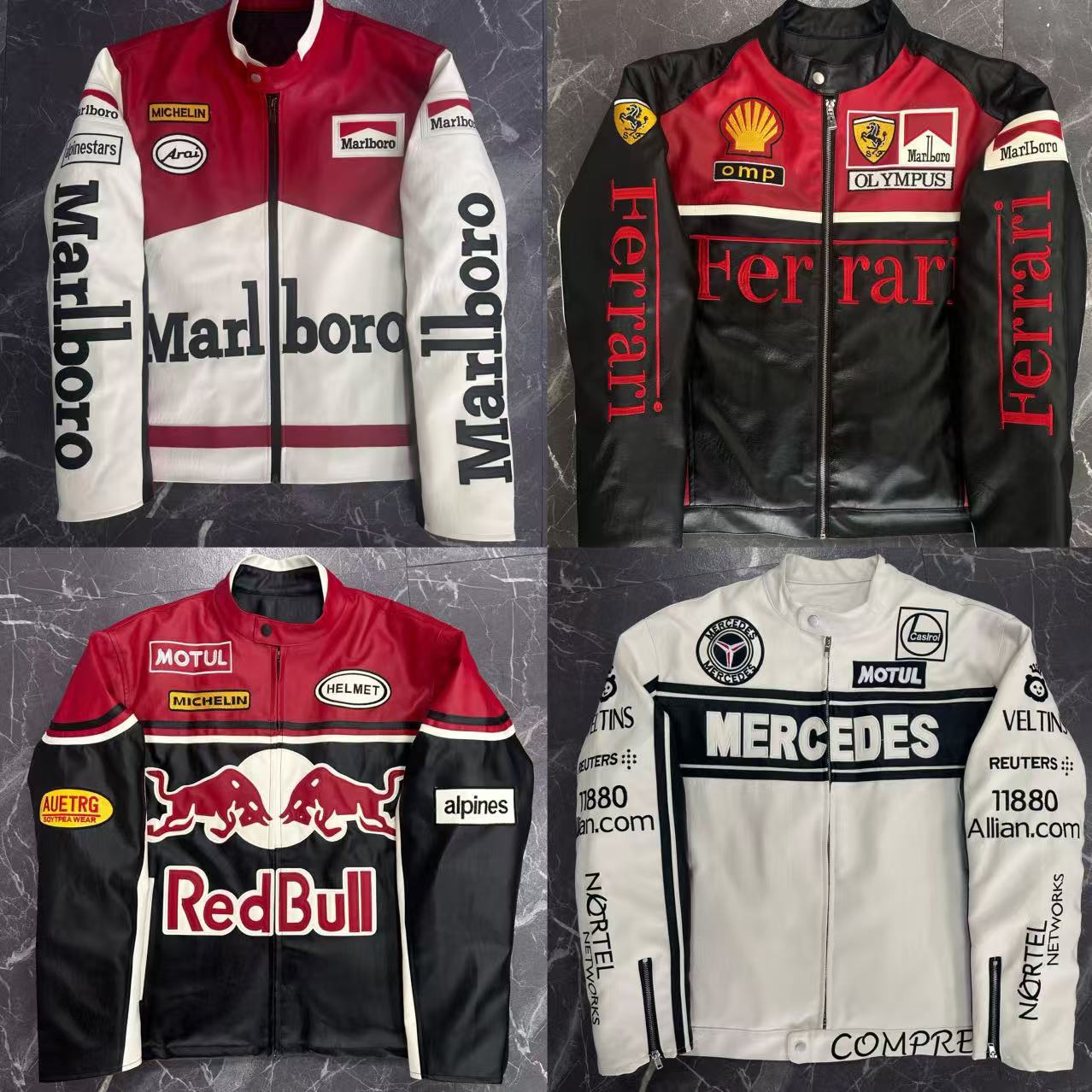F1 Embroidered Racing Suits, Motorcycle Riding Jackets, All Styles of Embroidered Racing Suits, Embroidered Long-Sleeved Cotton Suits, Customized