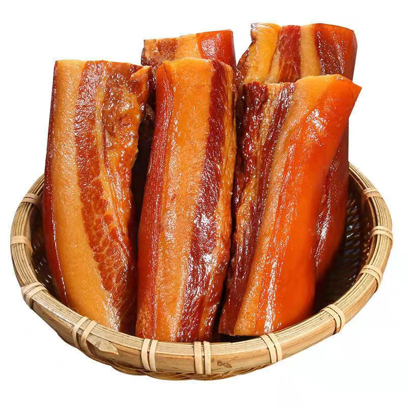 Hunan specialty bacon partial fat five-flower bacon hind leg bacon local pork smoked bacon Xiangxi bacon wholesalers