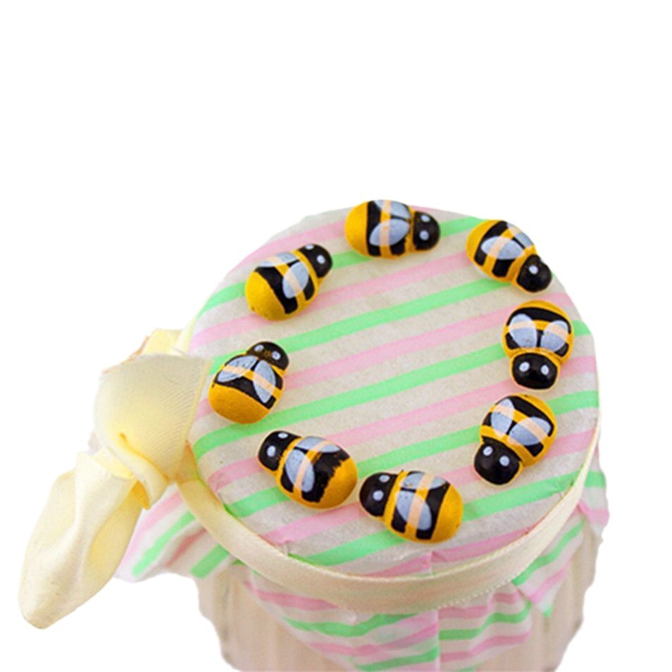 Various specifications creative wooden small ladybug wooden diy accessories wooden yellow small bee self-adhesive piece ornaments