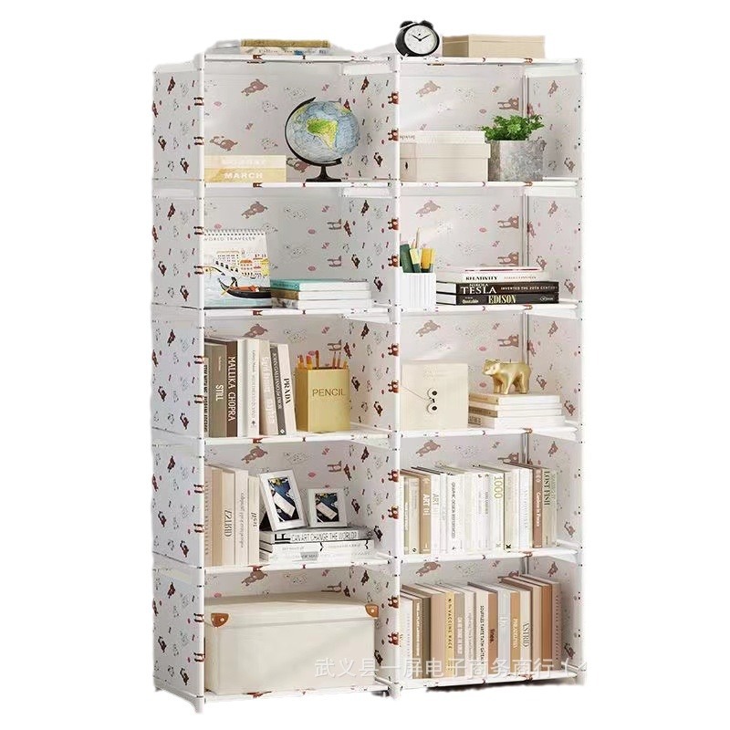 Simple Bookshelf Multi-functional Storage Rack Floor Bookcase Children's Student's Table Small Shelf Dust-proof Storage Rack
