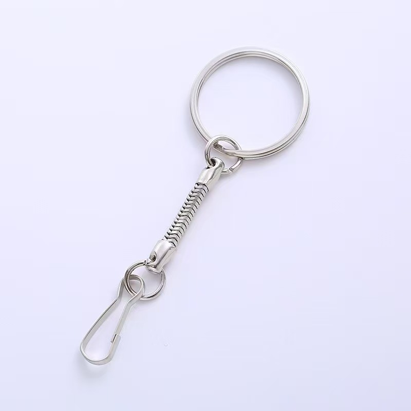 Manufacturer Wholesale 25 Flat Circle Snake Chain with Lobster Clasp Keychain Snake Chain USB Drive Pendant Lobster Clasp Accessories Cross-Border Metal