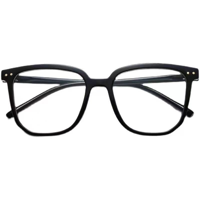 New Large Frame Square Frame Myopia Glasses Finished Product for Students, Available with Prescription, Suitable for Large Faces, Slimming, Gradient, Anti-Blue Light, Non-Prescription Lenses