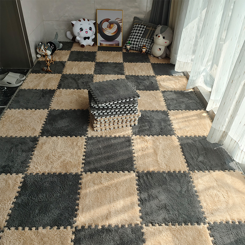 Cross-border Bedroom Bedside Tiles Carpet Bay Window Mat ins Style Foam Mat Can be Cut and Washable Splicing Floor Mat Full Shop