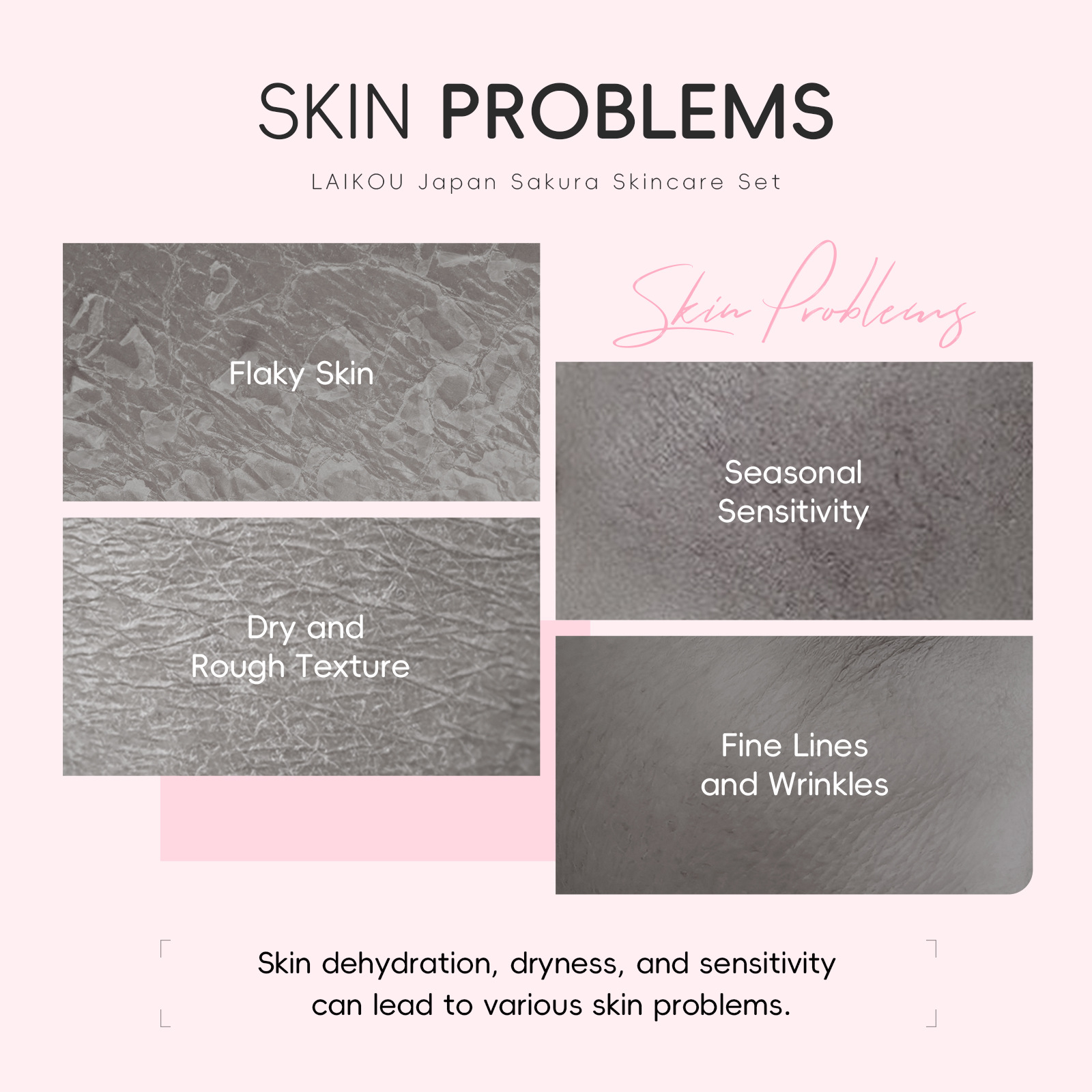 Laikou Japanese Cherry Blossom Set 4-Piece Trial Pack 2g Facial Cleanser, Lotion, and Cream Skincare Products