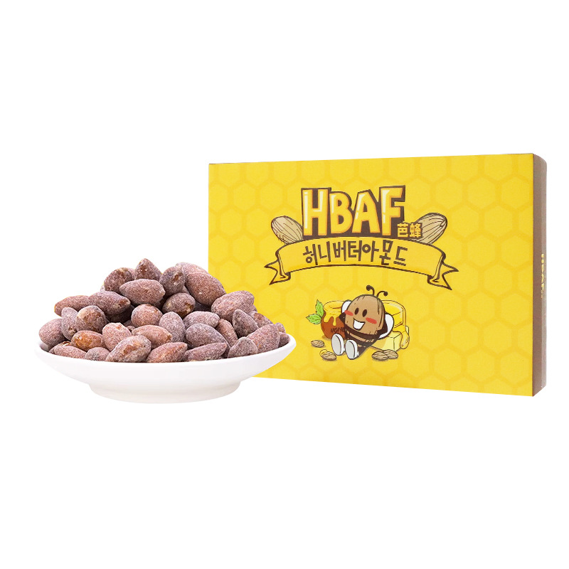 South Korea Imported Bafeng Honey Butter Almond Almond Box 40g Shell-Free Nut Snacks Imported Snacks