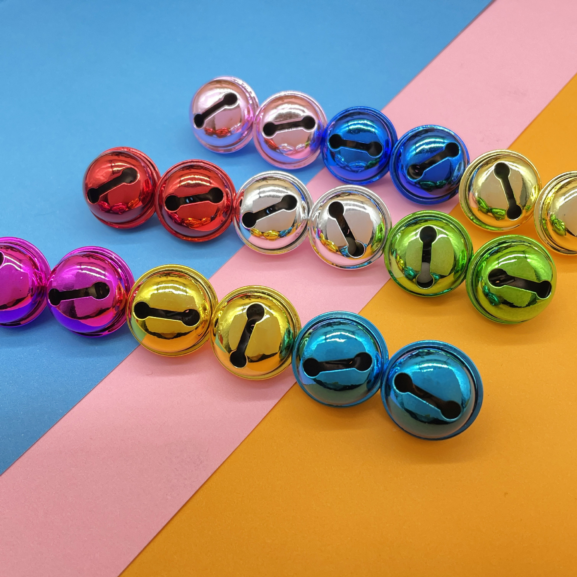 22mm vacuum plating metal bell diy accessories one-word opening pet bell Christmas decoration bell