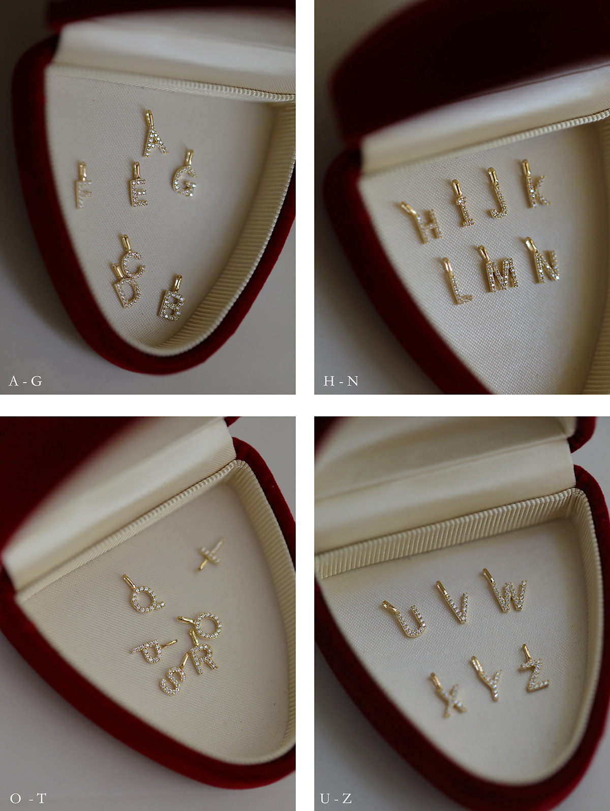 Your name ~ S925 sterling silver plated 14K gold 26 letters necklace pendant cute mini couple DIY matching