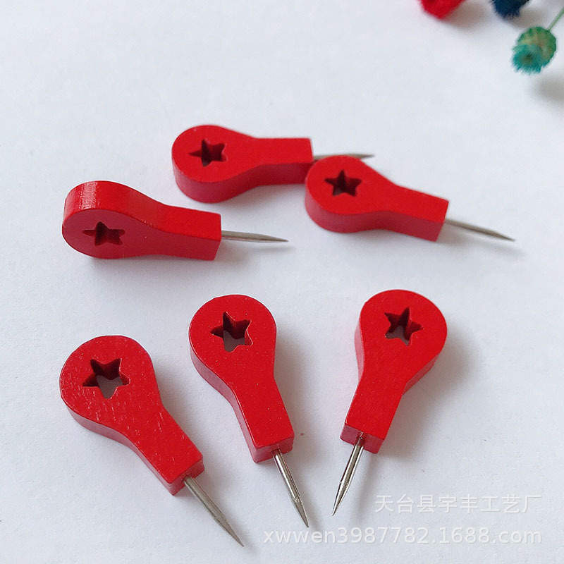 Landmark pushpin arrow I-shaped nail wooden pushpin manufacturer push nail Cork photo wall red bulk landmark nail