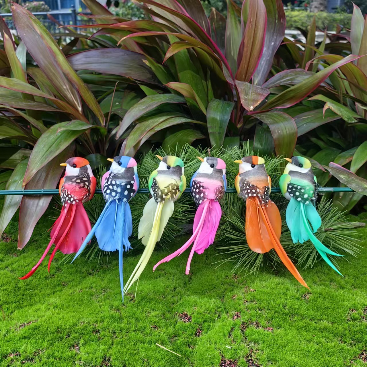 Artificial foam feather Bird Garden Garden creative cloth super cute decoration dovetail bird clip