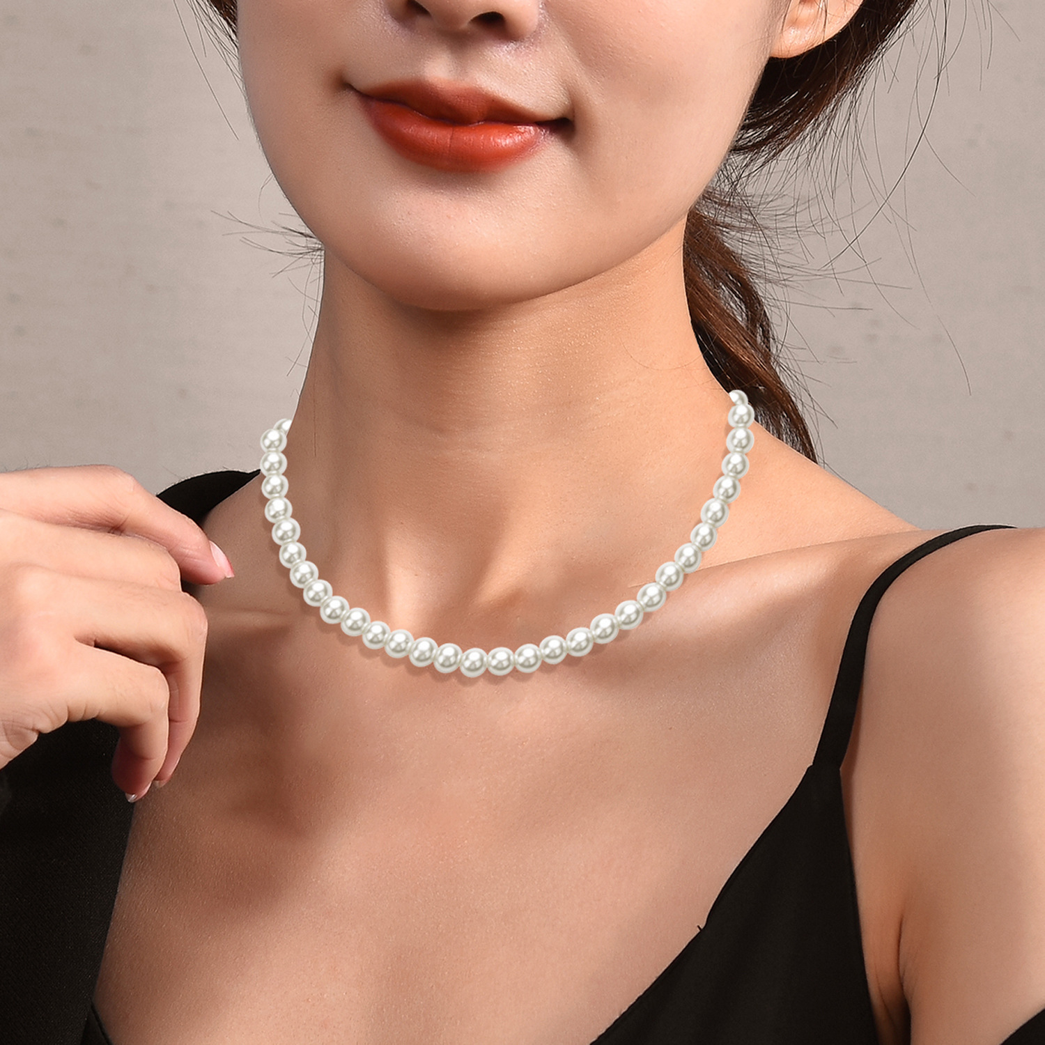 1920 Masquerade Ball Pearl Necklace Women Party Wedding Ball Banquet Glass Pearl Knot Necklace Woolen Chain