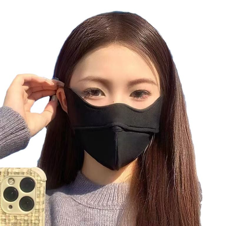 5D Stereo Fishbone Warm Mask, Windproof and Anti-Rubbing Makeup, Thick Velvet Eye Protection, High-Looking Maillard Color Mask