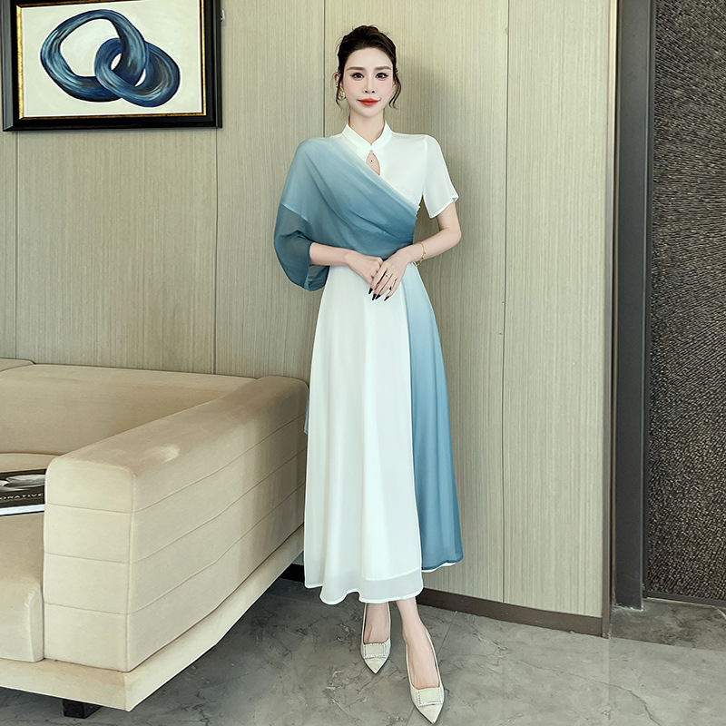 New Chinese Style Zen Style Fairy Fashion suit Elegant Shawl Women's Clothing for Technicians Foot Bath and Foot Therapy Front Desk 1510