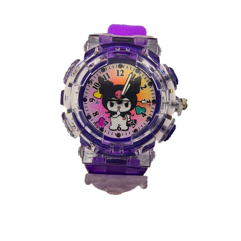 Children's Watch Cartoon Sanrio Kulomi Luminous Electronic Watch Women's Digital Pointer Quartz Watch for Primary and Secondary School Students