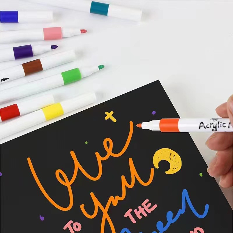 Acrylic Marker Ceramic Painting Waterproof Paint Art Marker Primary School Student Graffiti Painting Quick-Drying Acrylic Pen