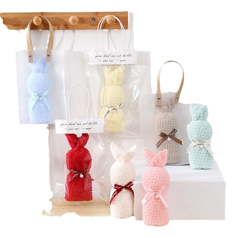 Coral velvet bunny style towel hand gift wedding birthday return gift wedding shop holiday opening creative gift