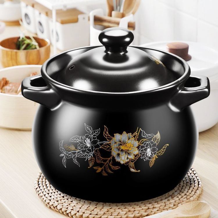 Кастрюля для тушения, жаропрочная, для здоровья, керамическая кастрюля, для супов и каш, домашняя, для открытого огня, каменная кастрюля, бесплатная доставка